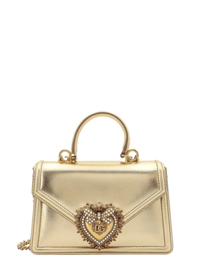 Dolce & Gabbana Devotion Handbag In Oro Brillante/oro