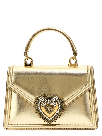 Dolce & Gabbana Devotion Handbag In Gold
