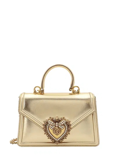 Dolce & Gabbana Devotion Handbag In Oro Brillante/oro