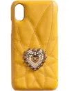 Dolce & Gabbana Calfskin Iphone X Devotion Case In Yellow