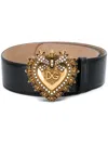 Dolce & Gabbana Devotion Leather Belt In Black