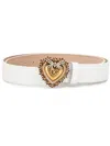 Dolce & Gabbana Devotion Embellished Belt In White
