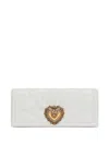 Dolce & Gabbana Logo-plaque Leather Clutch Bag In White