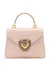 Dolce & Gabbana Devotion Leather Tote Bag In Pink