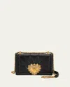 Dolce & Gabbana Devotion Medium Quilted Crossbody Bag In Black