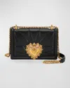 Dolce & Gabbana Devotion Bag In Nappa Leather With Metallic Ex Voto And Monogram In Black
