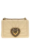 Dolce & Gabbana Off White Devotion Medium Shoulder Bag In Beige