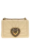 Dolce & Gabbana Off White Devotion Medium Shoulder Bag In Beige