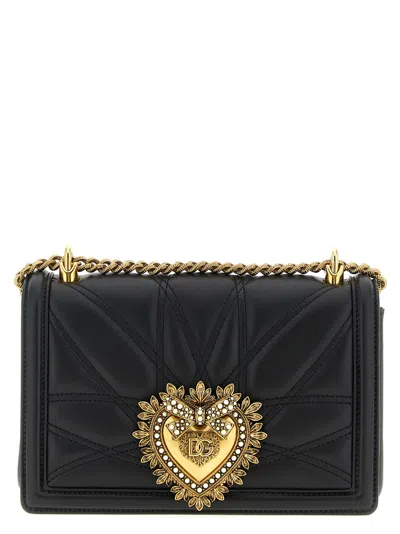 Dolce & Gabbana Devotion Medium Shoulder Bag In Black