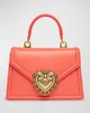 Dolce & Gabbana Devotion Mini Leather Top-handle Bag In Corallo