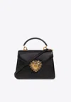 Dolce & Gabbana Devotion Leather Tote Bag In Black