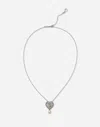 Dolce & Gabbana Devotion Necklace In White Gold With Diamonds And Pearls White Gold Female Onesize In White Gold