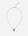 Dolce & Gabbana Devotion Necklace In Yellow Gold With Diamonds And Pearls Yellow Gold Female Onesize In Yellow Gold