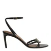 Dolce & Gabbana Sandals Thin Straps Stiletto Heel Heart In Black