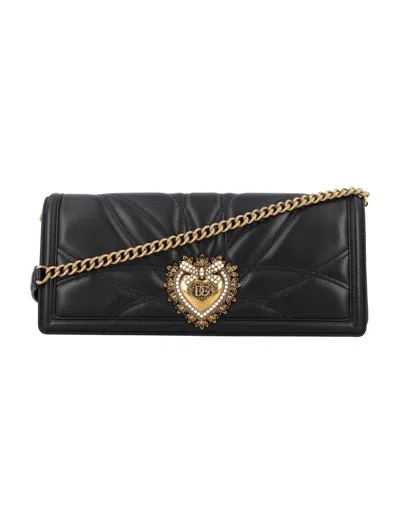 Dolce & Gabbana Devotion Quilted Baguette Bag In Black