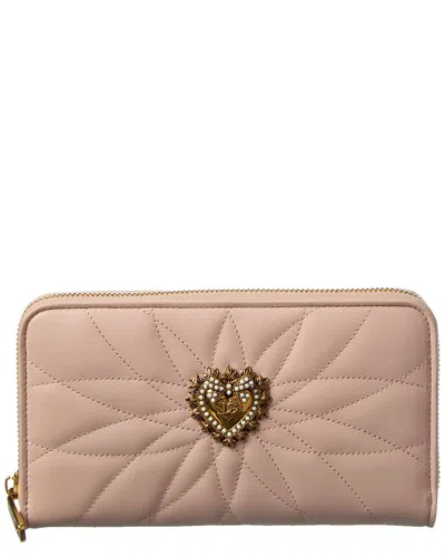 Dolce & Gabbana Devotion Quilted Leather Zip Aroun