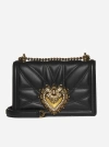Dolce & Gabbana Medium Devotion Bag In Quilted Nappa Leather In Black