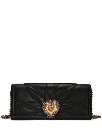 Dolce & Gabbana Devotion Quilted Shoulder Bag In Black