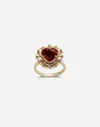 Dolce & Gabbana Devotion Ring 18 Carat Yellow Gold And Red Rhodolite Garnet