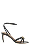 Dolce & Gabbana Sandals Thin Straps Stiletto Heel Heart In Black