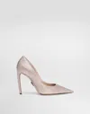 Dolce & Gabbana Devotion Satin Pumps With Rhinestones In Pink