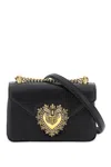 Dolce & Gabbana Devotion Medium Lace Chain Shoulder Bag In Black