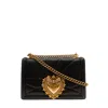 Dolce & Gabbana Devotion Bag In Nappa Leather With Metallic Ex Voto And Monogram In Black