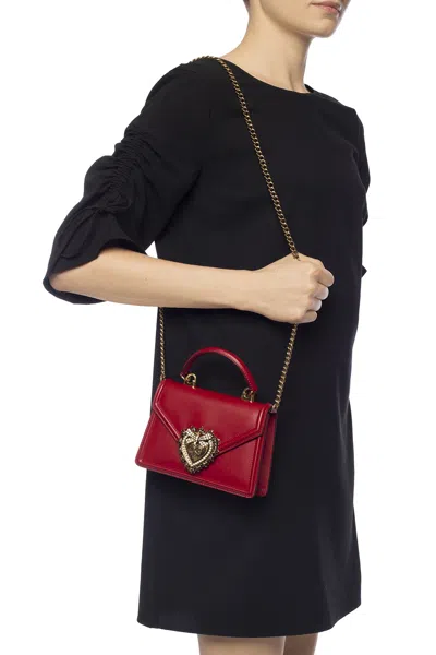 Dolce & Gabbana ‘devotion' Shoulder Bag In Red