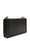 Dolce & Gabbana Devotion Shoulder Bag With Heart Jewel Detail In Matelassè Leather Woman In Black