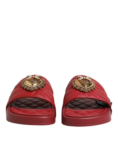 Dolce & Gabbana Devotion Slide Sandals In Red