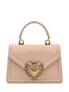 Dolce & Gabbana Small Devotion Handbag In Powder Color Leather In Pink