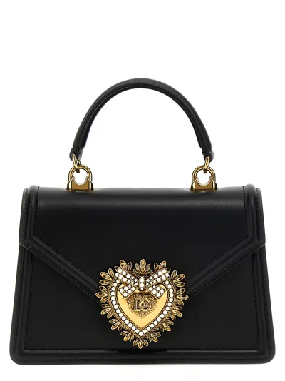 Dolce & Gabbana Devotion Small Handbag In Black