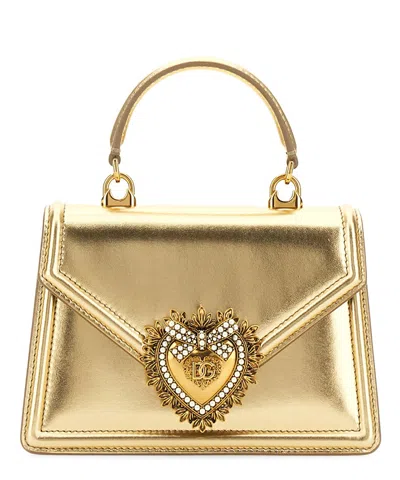 Dolce & Gabbana Devotion Small Handbag In Gold