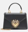 Dolce & Gabbana Small Devotion Molurus Python Skin Top Handle Bag In Black