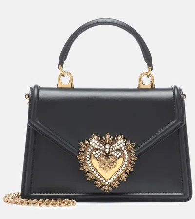 DOLCE & GABBANA DEVOTION SMALL LEATHER SHOULDER BAG,P00381550