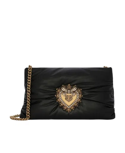Dolce & Gabbana Devotion Small Shoulder Bag In Black