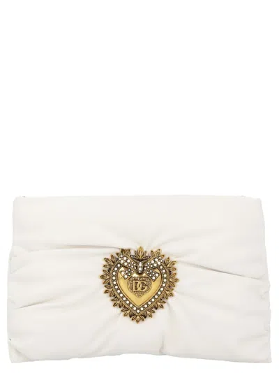 Dolce & Gabbana Devotion Soft Small Crossbody Bag In White