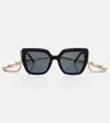 Dolce & Gabbana Devotion Square Sunglasses In Transparent