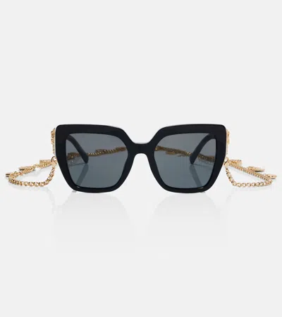 Dolce & Gabbana Devotion Square Sunglasses In Transparent