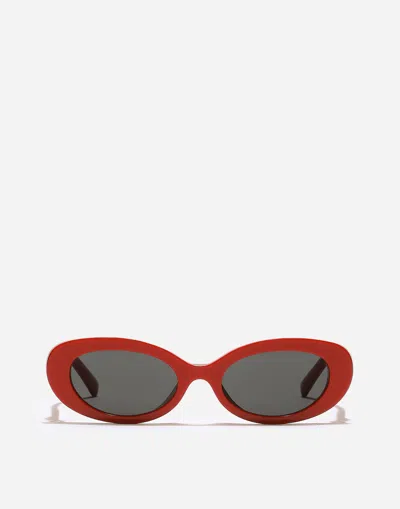 Dolce & Gabbana Devotion Sunglasses In Burgundy