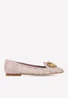 Dolce & Gabbana Devotion Taormina Lace Ballet Flats In Lilac