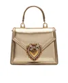 Dolce & Gabbana Small Devotion Metallic Top Handle Bag In Nude
