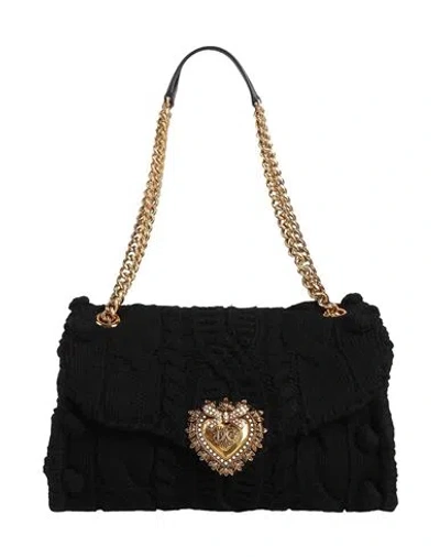 Dolce & Gabbana Devotion Woman Shoulder Bag Black Size - Viscose, Calfskin