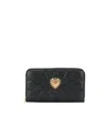Dolce & Gabbana Quilted Heart Wallets Gold-tone Hardware In Green
