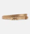 Dolce & Gabbana Dg 10mm Metallic Leather Belt In Silver