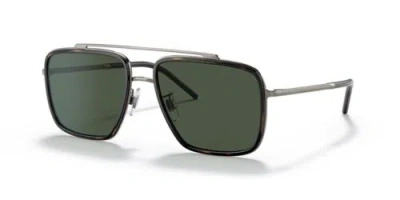 Pre-owned Dolce & Gabbana Dg 2220 13359a Bronze/havana Polarized Sunglasses Green