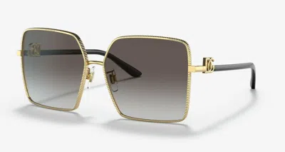 Pre-owned Dolce & Gabbana Dg 2279 Gold/grey Black Shaded (02/8g) Sunglasses
