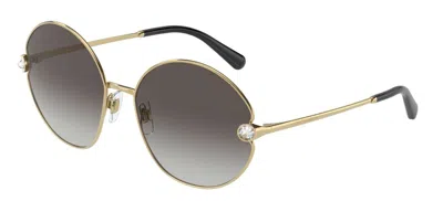 Pre-owned Dolce & Gabbana Dg 2282b Gold/grey Shaded (02/8g) Sunglasses