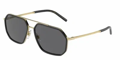 Pre-owned Dolce & Gabbana Dg 2285 Gold Grey/grey 60/15/145 Men Sunglasses In Gray