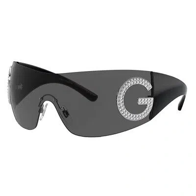 Pre-owned Dolce & Gabbana Dg 2298b 05/87 Black Metal Shield Sunglasses Grey Lens In Gray